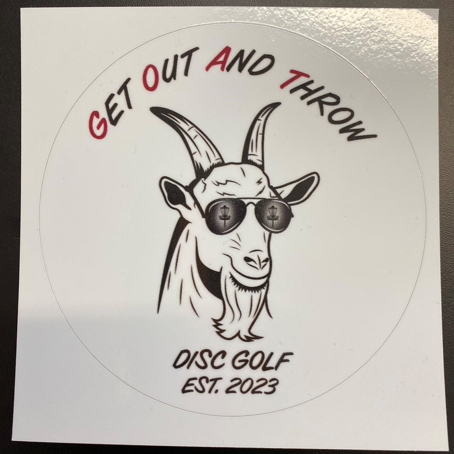 G.O.A.T. logo 4" round vinyl sticker